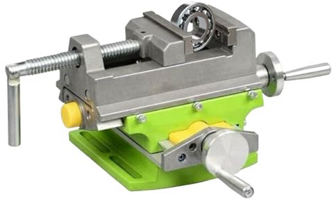 Drill Press Vise, Cross Slide Milling, 9.65x9.84x6.3 inches Small Metal Grinding Clip, Heavy Duty Bench Clamp, Drilling Machine Accessory, Woodworking for Tool Precision Metalwork