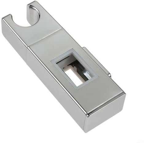 Entgoinggo Soporte para cabezal de ducha de baño, soporte de ABS cromado de altura ajustable para kit de riel elevador rectangular