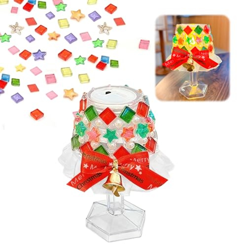 Glasmosaik Kerzenhalter Kit Mosaik Bastelset mini Mosaik Kerzenhalter Kit DIY Lampe Basteln Geburtstagsgeschenk für Erwachsene Kinder Teelichthalter für Zuhause Dekoration Handgefertigte Kunstwerk