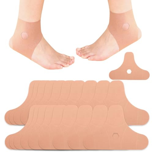 MOTIBACK 20 Stück Precut Kinesiotape für Knöchel, Elastisches Hautfreundliches Physio Tape, Wasserfestes Schweißfestes Sprunggelenk Tape für Sport und Rehabilitation (Hautfarbe)