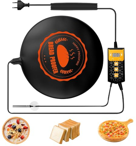 Lotvic Brot Heizmatte, 30 x 30 cm Brotwarmmatte Gärmatte mit Thermostat, Brot Gärmatte Sauerteig, Brot Proof Matte, Sauerteig Wärmer für Brot, Pizza, Joghurt