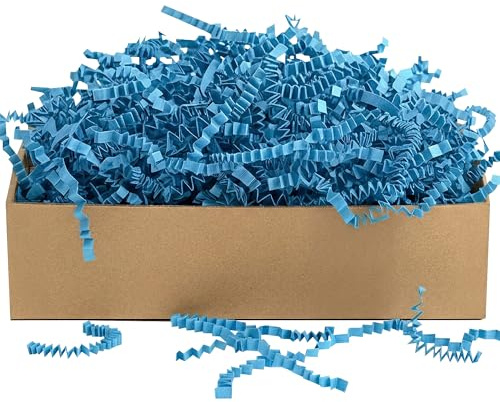 onyellow Geschreddertes Kraftpapier 5 kg | Füllmaterial für Pakete, Körbe, Boxen und Verpackungen, Verpackungsfransen - Schutz und Dekoration - Produktsicherung bio. abbaubares Blau