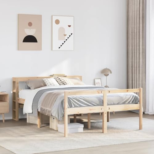 Genérico Cama para Personas Mayores con cabecero Madera Maciza 140x200cm,Mobiliario,Camas y Accesorios,Camas y somieres-3305865