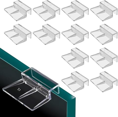 WUYJI Abdeckungen für Aquarien，12-teiliger Acryl-Aquariendeckelclip, 12-mm-Aquarienglasdeckelhalterung, universelle Halterung für rahmenlose Aquarien