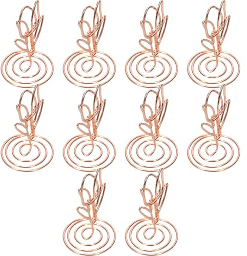 KOCKSHION Portatarjetas de Mesa Forma de Tulipán en Hierro, Paquete de 10 Piezas, Soporte Estable y Resistente para Aniversarios y Showers