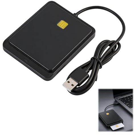 Lector de Tarjetas Inteligentes USB CAC con Ranura Dual SIM y Chip IC, Lector Smart Card Compatible con DNI Electrónico, Tarjetas Bancarias Sanitaria y Acceso Seguro, para Windows Linux Ubuntu