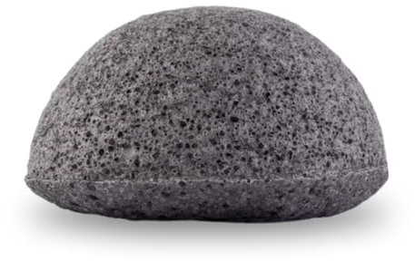 Sun & Sia - Éponge Konjac au Charbon de Bambou - Soin Visage Peau Mixte, Grasse et Acnéique - 100% Fibres Végétales - - Élimine l’Excès de Sébum - Antibactérien, Antioxydant