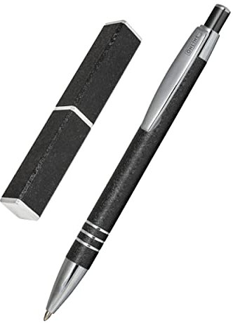 Online 43030 Kugelschreiber Graphite, edler Metall-Kugelschreiber, Druckkugelschreiber aus Aluminium, auswechselbare Mine, Schreibfarbe schwarz, Geschenk-Idee, Schwarz