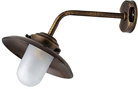 Antike Wandlampe Messing Maritim wetterfest KAVALA Außenleuchte Balkon Wand außen Haustür Hof Terrasse