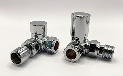 Greened House Sofia Chrome Towel Rail & Radiator Corner Valves 1/2 /15mm
