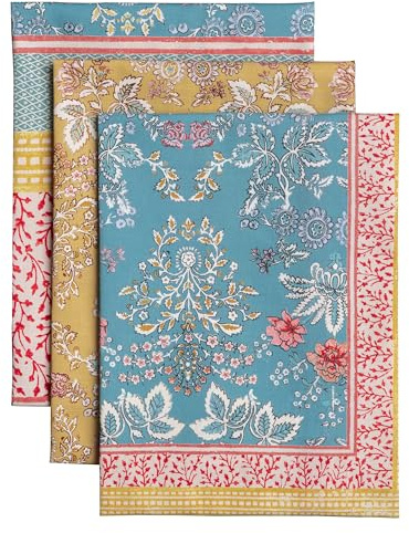Maison d' Hermine Kitchen Towels Set of 3 100% Cotton 27.50 x 20 Reusable Cloth Tea Dish Towels Absorbent with Hanging Loop for Kitchen Gifts for Mothers Day Spring/Summer (Marquise)