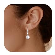 YADOCA Örhängen Pärlor Kvinnor 925 Sterling Silver Sötvatten Odlade Pärla Hänge, Strass Sterlingsilver, Pärla|Kubisk zirkoniumoxid