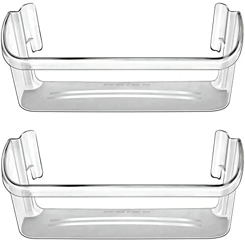 240323002 Refrigerator Door Bin Shelf Compatible with Frigidaire or Electrolux, Bottom 2 Shelves on Refrigerator Side, Clear, Double Unit, Replaces PS429725, AP2115742