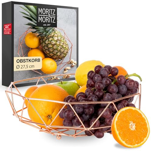 Moritz & Moritz portafrutta rame metallo 27,5cm - cesto frutta rame in metallo – Cesto per regali, frutta, verdura e pane