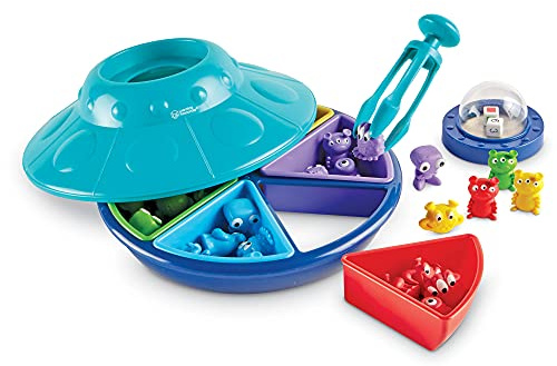 Learning Resources Platillo Volante para clasificar Oodles of Aliens, Juego para clasificar por Color para niños de 3+ años, motricidad Fina, Clasifica Patrones, Colores y Formas, 3+ años
