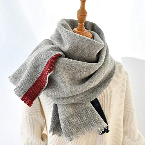 SlimpleStudio Winterschal Wollschal Aprikosen grau Langer Schal Damen Winter Sushi Cape Mode Casual Headscarf Warme Schal Geschenk für FrauenPricot Halstuch (Color : Light Grey)