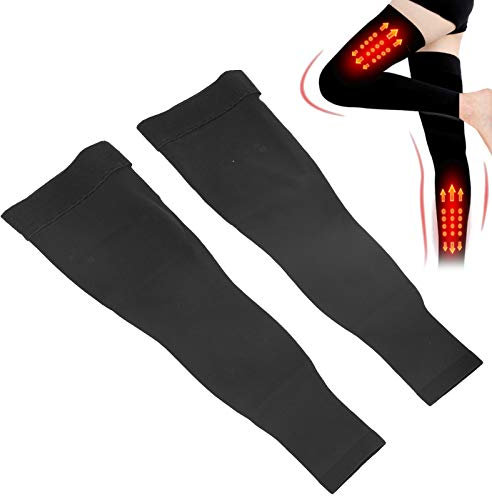 Brrnoo Bas de Compression Haute Cuisse, 1 Paire de Bas de Compression Longueur Cheville, Varices, Gonflement, œdème, pour Femme et Homme(m)