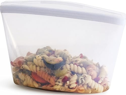 Stasher Silikon Bowl 6 Cup, Gefrierbeutel, Wiederverwendbar,Meal Prep, Rot | Lebensmittelaufbewahrung für kleine Portionen, Snacks, Meal Prep; spülmaschinenfest, BPA-frei, Küche, Kühlschrank.