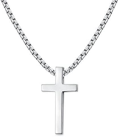 PDTJMTG Kreuz Kette Herren 925 Silber Anhänger mit Edelstahlkette Juwelen Geschenk für Männer
