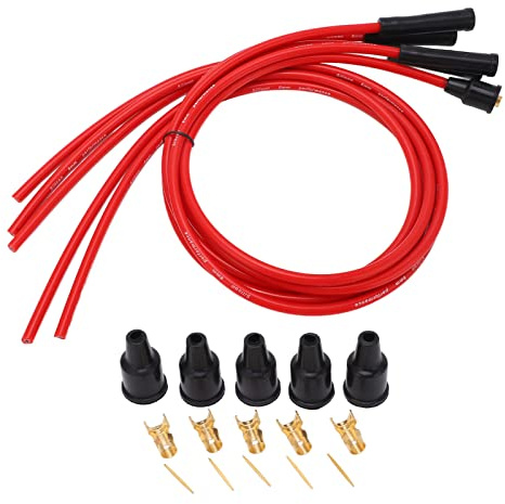 Zündkerzen-Zündkabelsatz, Zündkabelsatz Rot Hochleistungs-Silikon 1m Auto-Zündkabel für 4-Zylinder-Automobil 8mm popular