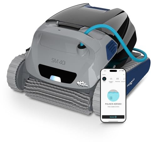 MAYTRONICS Dolphin SM 40i Wi Fi Bluetooth – elektrischer Roboter Reiniger für Pool bis 12 m – Boden + Wände + Linie – 3 Jahre Garantie