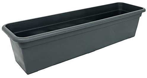 MePla Blumenkasten Balcony Standard Länge 80 cm, Breite 16,7 cm, Anthrazit, wetterfest aus UV-beständigem Kunststoff