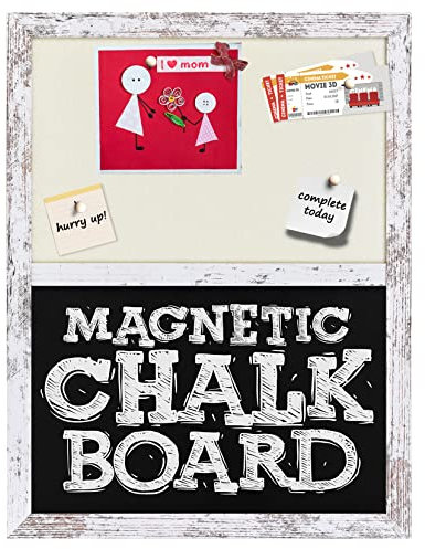 Umtiti BK+WH-3343 - Lavagna magnetica 2 in 1 in feltro con cornice in legno per ufficio, scrivania, scuola, dormitorio, cucina, cameretta dei bambini