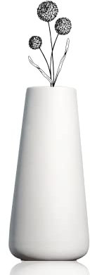 Natupia Home & Living – Vase weiß für Pampasgras und Trockenblumen – Moderne Blumenvase matt für Wohnzimmer, Schlafzimmer & Tischdeko – Kleine Boho-Deko Vase für Minimalistische Einrichtung