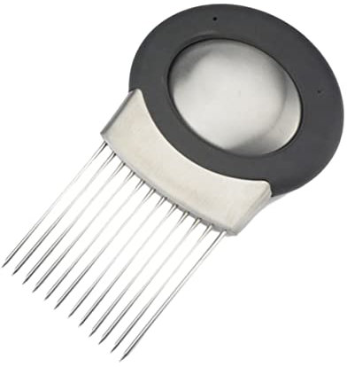 STOBAZA Onion Holder for Slicing and Chopping Stainless Steel Kitchen Gadget Vegetable Fork Tool for Easy Handling in Cooking