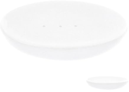 Healeved Keramik Seifenschale Mit Ablauf 11.70X8.50X2.00Cm Tragbarer Seifenhalter FüR Badezimmer Und KüChe Saubere Seifenaufbewahrung Seifenablage Weiß