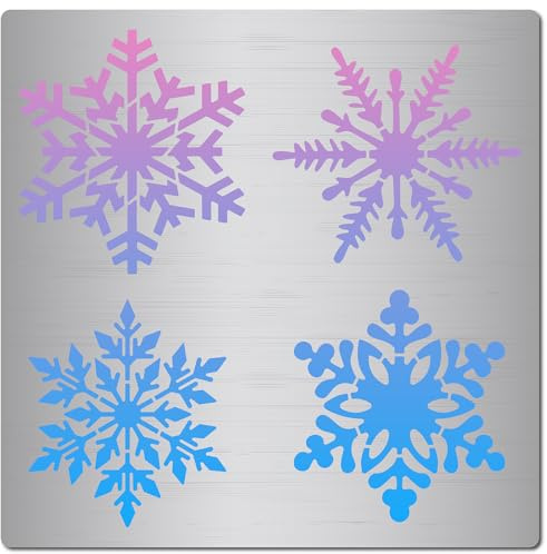 GORGECRAFT 6.3 Zoll Weihnachts-Schneeflocken-Schablonen Metall-Schneemuster-Schablone Dekoration Urlaub Wiederverwendbare Vorlage Edelstahl Zum Zeichnen DIY Fenster Wand Basteln Malen Dekor Basteln