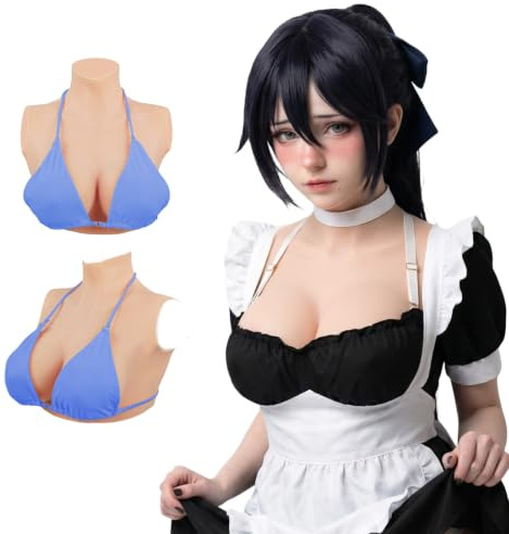 Minaky Silikon Brüste Brüstformen Realistische Brüsteplatte Falsche Brüste C-G Cup für Crossdressers Drag Queen Mastektomie Transgender Cosplay-Neue leichte Version,C Cup,Elfenbein