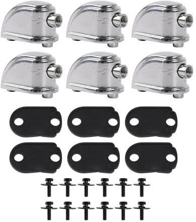 Yibuy 6x Triangle Snare Drum Lugs Silver 26mm Hole Spacing for Percussion Accessories