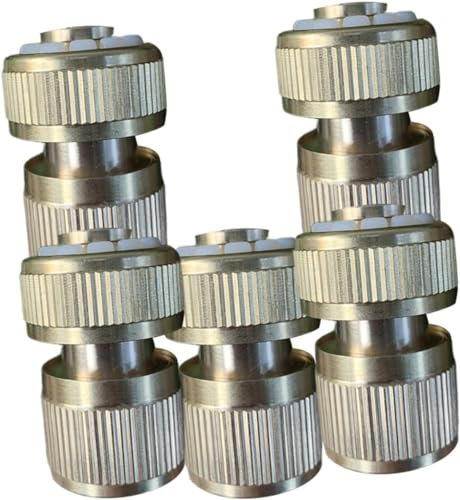 Gartenschlauch-Rohrverschraubungen, 5 Stück, Hochdruckschlauch, Wasserhahn, Außenwasserschlauch-Adapter, Autowaschschlauch, Außenhahn-Anschluss, Gartenschlauch-Adapter, Kupfer-Schnellverbinder, Garten