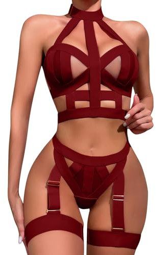 WILLBEST Dessous Damen sexy unterwäsche blau weihnachtsunterhose männer unterwäsche Shop schwarzes Dessous Set Babydoll minikleid Bustier größe l Sex für Die Frau strapsgürtel Korsett Tanga s