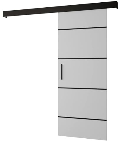 Schiebetür Komplettset - Schiebetürsystem Salwador 4 - Schiebetüren - Trennwände - Raumteiler - Innentüren, Tür 80x204 cm - Schiebetür Schiene - Zimmertür mit Schiebetür Griff - Saloontür