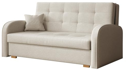 Mirjan24 Schlafsofa Viva Gold III mit Bettkasten, Bettsofa, 3 Sitzer Polstersofa mit Schlaffunktion inkl. Kissen, Sofa, Sofagarnitur, Farbauswahl, Wohnlandschaft (Aragon 03)