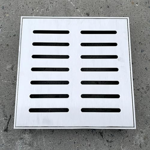 Entwässerungsrinne 10x10 15x15 20x20 25x25 30x30 40x40 50x50 60x60 Cm Quadratisches Abflussgitter, Abflussabdeckung aus Edelstahl 304 für den Außenbereich für Hof, Kanalisation, Garage(40cmx40cm(15 3/