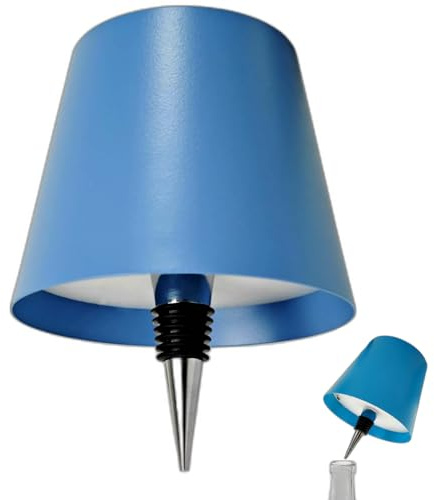 Lampade a LED Ricaricabili per Bottiglie di Vino per Liquori, 3 Colori, Dimmerabile, Controllo Touch, Lampada da Tavolo per Ristorante, Casa, Bar, Ufficio, Natale (Blu)