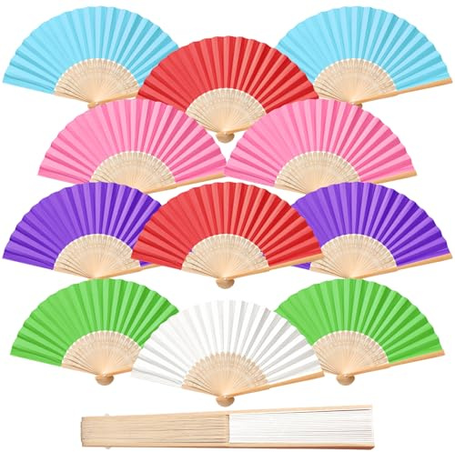 ZOOI Fächer Hochzeit - 12 Pack Handfächer Hochzeit Deko Fächer Weiß Faltfächer Gastgeschenk Fecher Sommer Hochzeit, Hochzeitsdeko Hand Fan Asiatische Deko für Geburttag Party Wedding(Mehrfarbig) | Faltfächer Klein Holz, Hand Fächer Kaufen, Fecher Hochzeitsgeschenk für Sommer Hochzeit Festival Party Dekoration