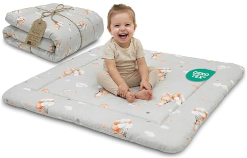 Krabbeldecke Krabbelmatte für Baby – Spielmatte Spieldecke Bodenmatte für Kinder und Babys für Kinderzimmer und Laufgitter Große faltbar waschbar Play Mat Oeko-Tex-Zertifikat