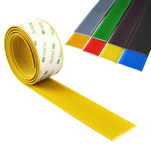 Antirutsch Treppenkantenschutz Aus Kunststoff PVC, PVC Treppenkantenprofil, Treppenkantenprofil Selbstklebend, Vinyl-Anti-Rutsch-Treppenkante, Für Außen-und Innentreppen, Treppenkantenprofil(Yellow,10