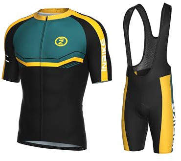 INBIKE Fahrradtrikot Set Herren Kurzarm Trägerhose mit Sitzpolster Winter Radsport-bekleidung Anzug für Rennrad Moutainbike Fahrrad