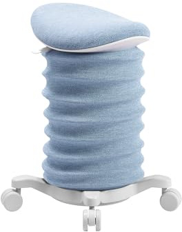 TOPSTAR Sitness 4D mit Rollen AGR-Zertifiziert Dynamischer Sitzhocker Papyrus - hellblau, ergonomischer Bürohocker - höhenverstellbar - stärkt den Rücken - entlastet die Bandscheiben | Made in Germany | Ergonomisch | Bürohocker, Rollhocker | höhenverstellbar | Geprüfte Sicherheit nach GS-Intertek