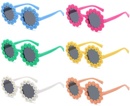 GNHG 6 Stück Baby & Kinder Sonnenbrille 6 Monate-3 Jahre, Polarisierte Kindersonnenbrille, Flexibel & Bruchsicher, für Kleinkinder Jungen & Mädchen, Kleine Gänseblümchenform
