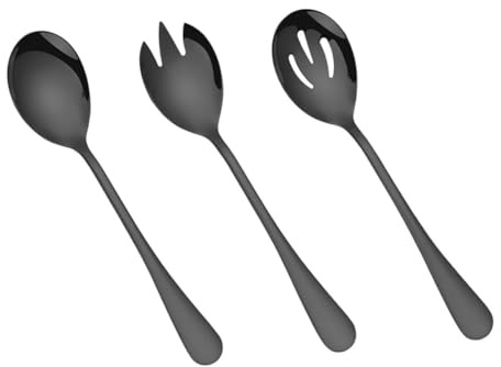 MUCKLILY Cubiertos De Acero Inoxidable Cucharas para Ensalada Prácticos y Fáciles De Limpiar