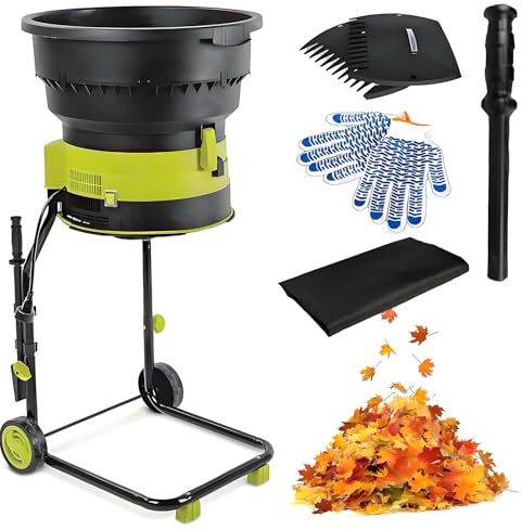 FENGSSLL Electric Leaf Mulcher Garden Shredder,2500W Garden Leaf Crusher, with Wheels, 8000RPM Chipper, Garden Cleanup Tool, Composting Machine,Powercord×50m