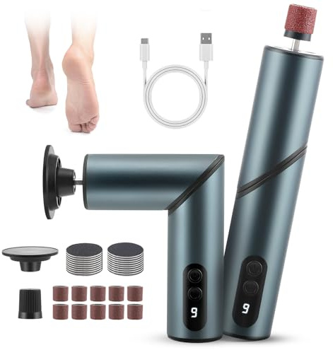 Nastopee 2-in-1 Pedicure Elettrico Professionale Piedi,Ricaricabile Rimuovi Calli Piedi con Display LCD,Levigatore a 9 Velocità,Design Pieghevole,Piedicure Elettrico Percalli,Pelle Morta
