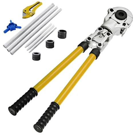 Herramientas De Prensado De Tubos De Acero PEX Con Troqueles Tipo TH/U/V, Prensador De Tubos Multicapa De Cobre, Pinzas De Prensado De Plomería, Kit Compuesto(TH16-32 4Dies Set)