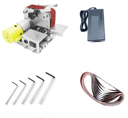 Ponceuses à bande, Mini ponceuse à bande électrique multifonctionnelle, affûteur de couteaux, outil portatif à vitesse variable 4 axes(Standard kit)